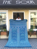 Rug Tunisian Tribal print blue
